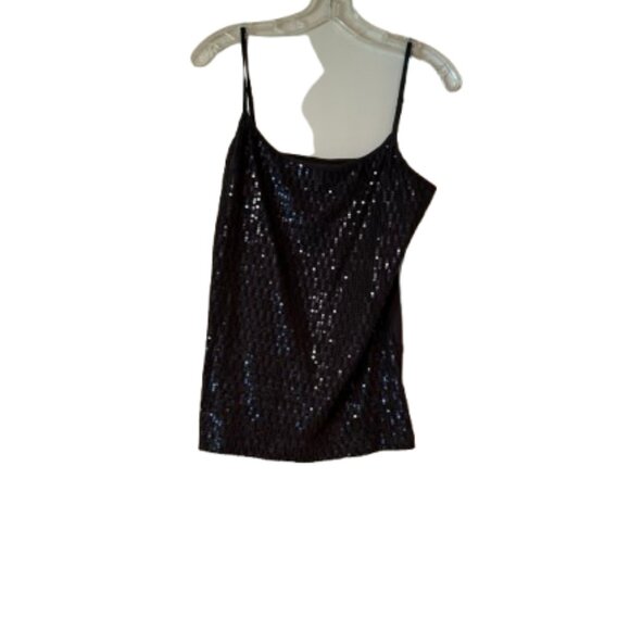 Loft Dark Gray Sequin CamisoleTank - Adjustable Spaghetti Straps - Medium - Picture 3 of 5